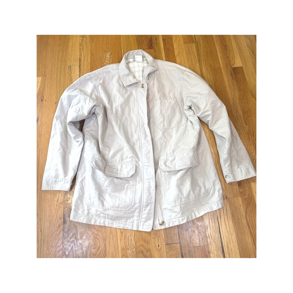 Vintage Northern Reflections Utility Jacket Beige Cotton 90s Chore‎ Mens Large